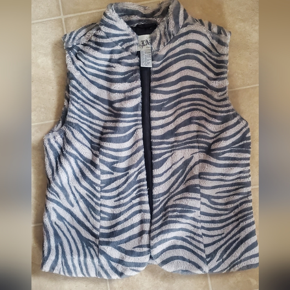 Zebra Print Fleece Vest